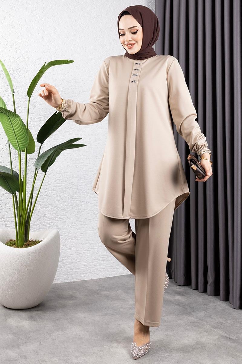 Önden Patlı Krep Takım Vizon