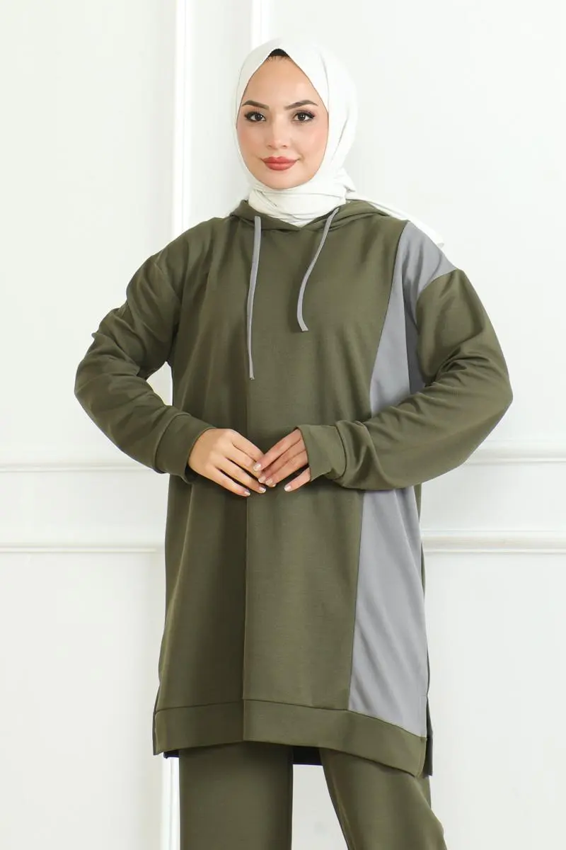 Oversize Spor Takım Haki-detail