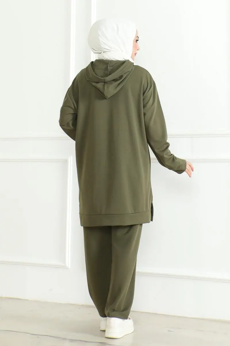 Oversize Spor Takım Haki-detail