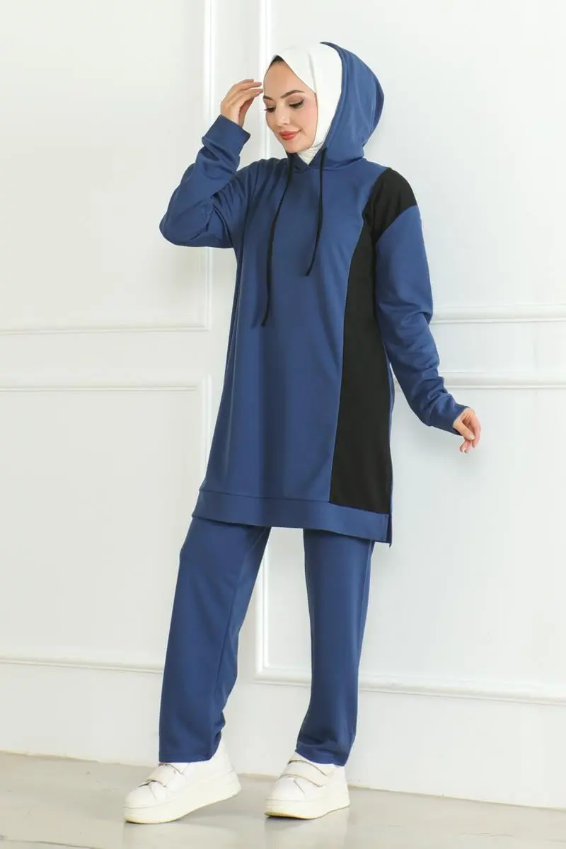 Oversize Spor Takım Indigo-detail