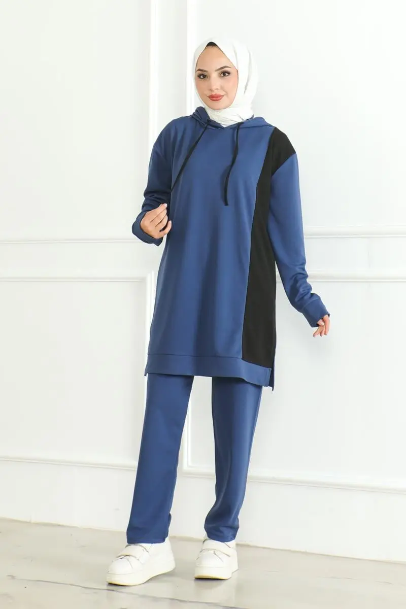 Oversize Spor Takım Indigo-detail