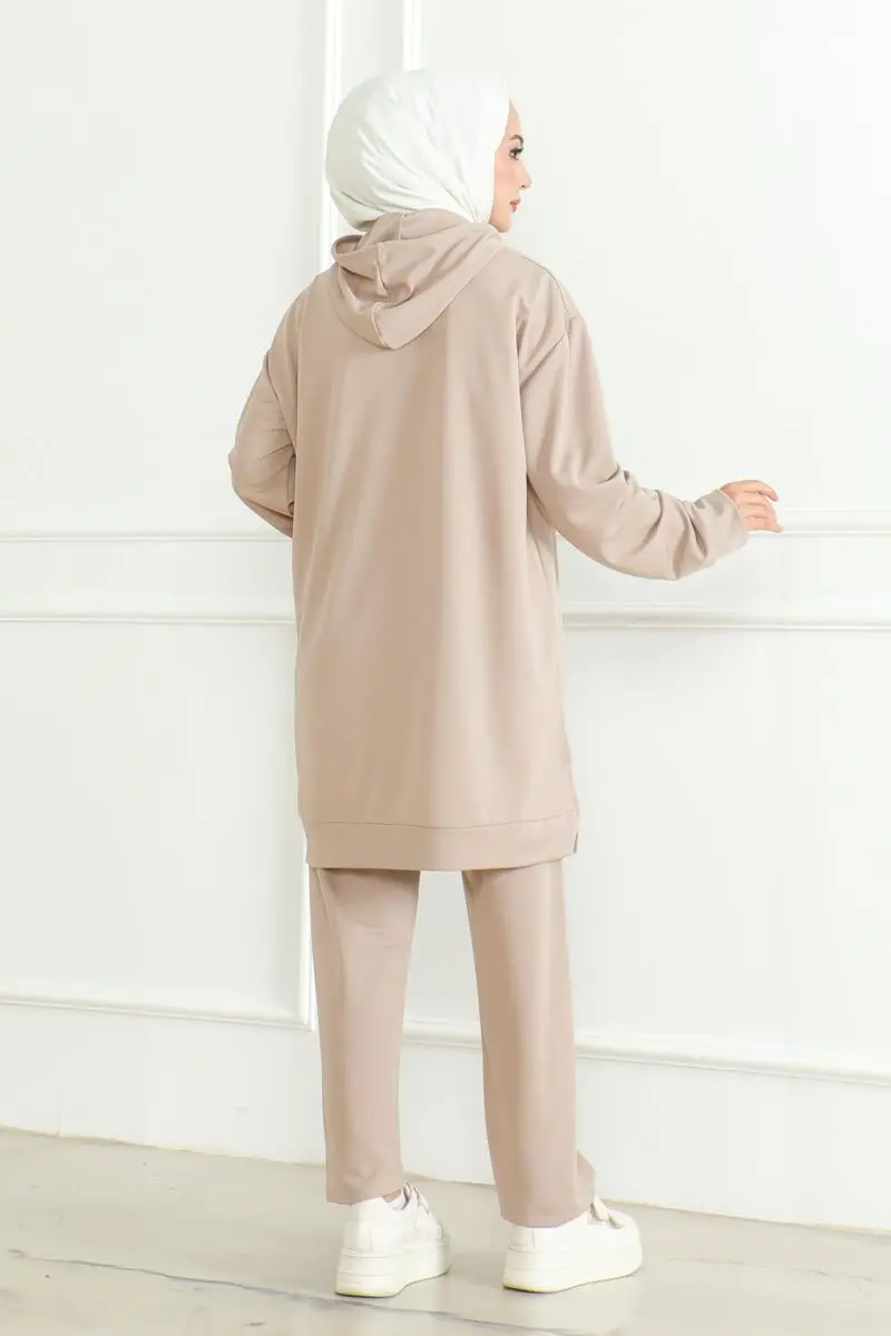 Oversize Spor Takım Vizon-detail