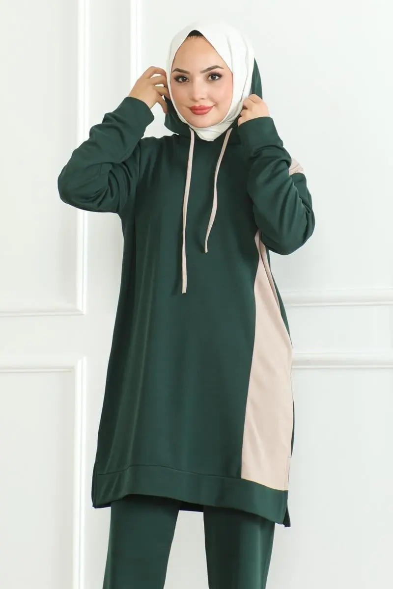 Oversize Spor Takım Zümrüt Yeşili-detail