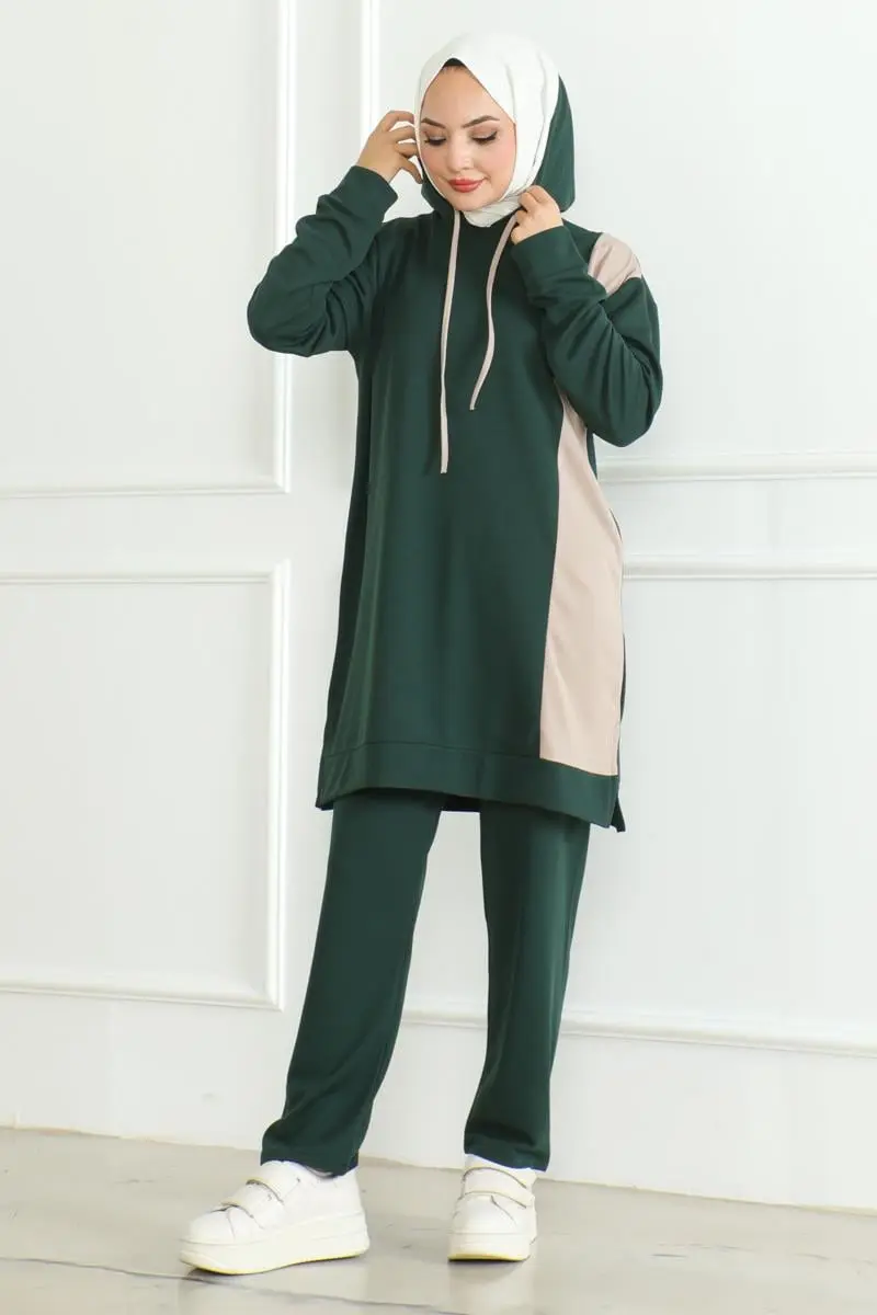 Oversize Spor Takım Zümrüt Yeşili-detail