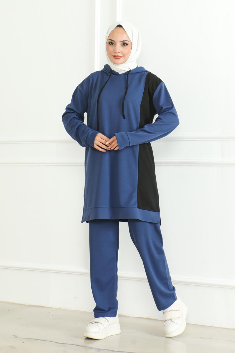 Oversize Spor Takım Indigo