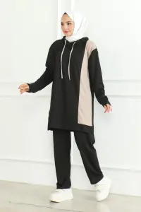 Oversize Spor Takım Siyah