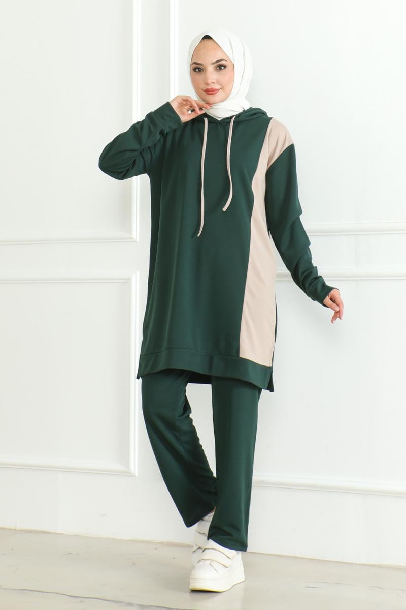 Oversize Spor Takım Zümrüt Yeşili