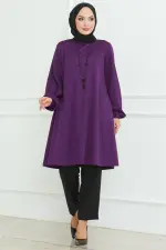 Oversize Tunik Mor