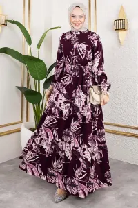Palm Patterned Hijab Dress
