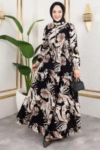 Palm Patterned Hijab Dress