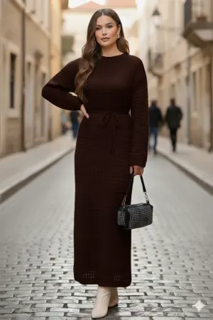 Palm Tree Mesh Knit Dress