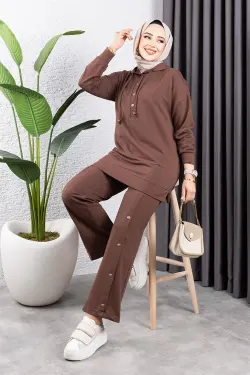 Sports Suit With Snap Detail On Trousers