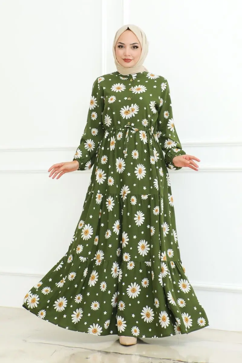 Daisy Patterned Hijab Dress