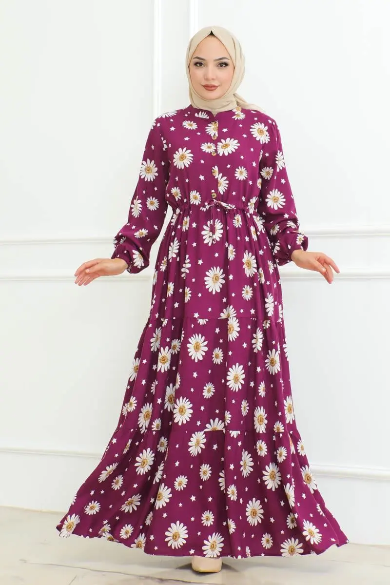 Daisy Patterned Hijab Dress