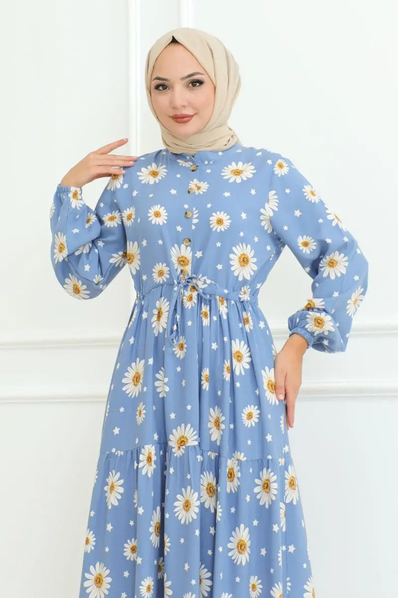 Daisy Patterned Hijab Dress