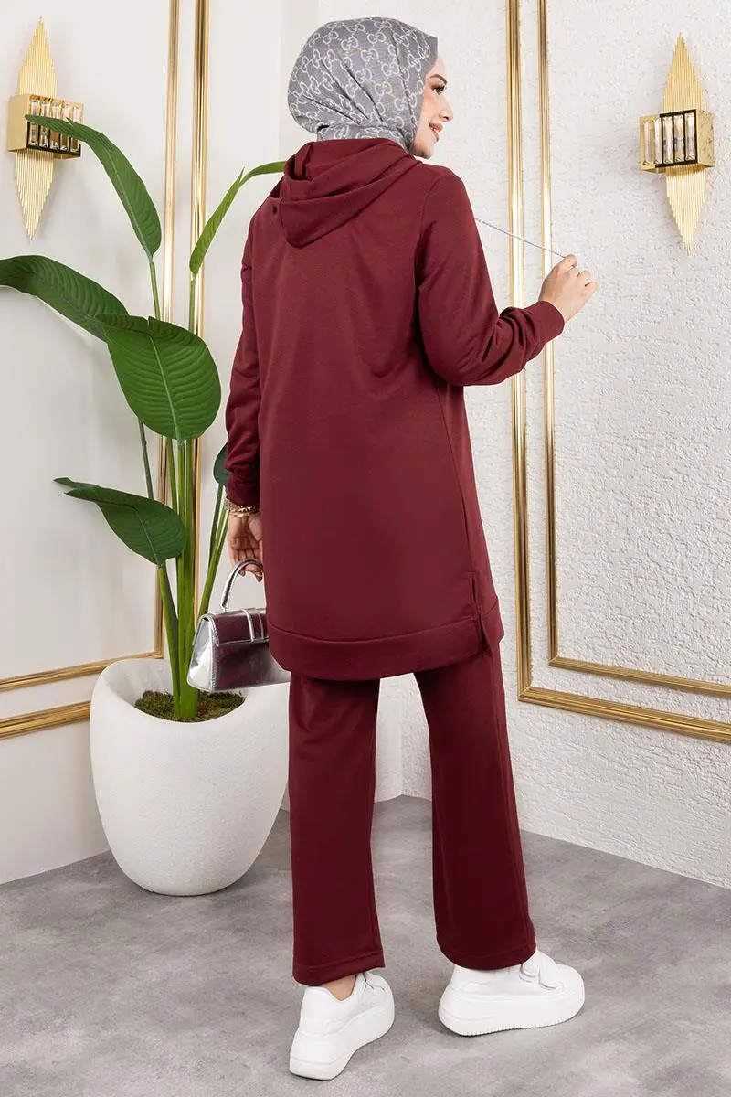 Parıltı Detaylı Spor Takım Bordo-detail