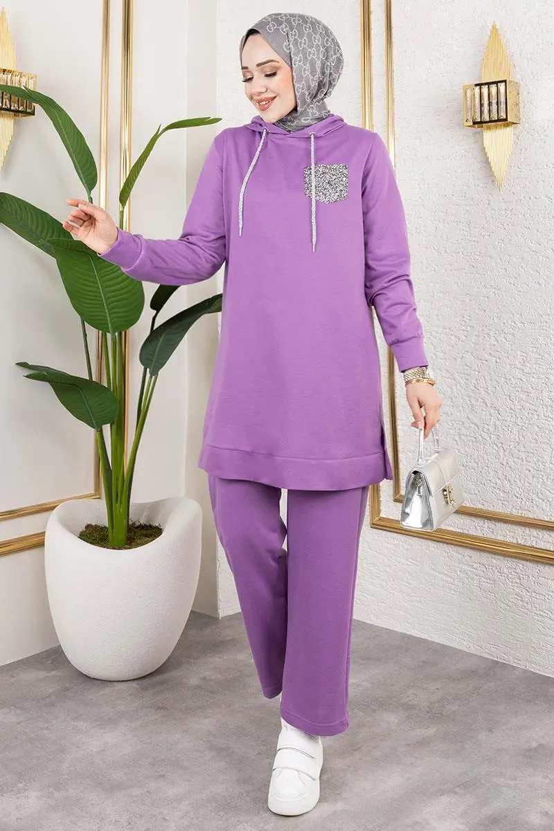 Glitter Detailed Sport Suit-detail