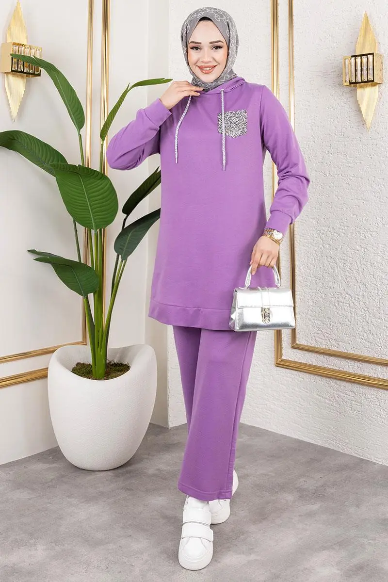 Glitter Detailed Sport Suit-detail