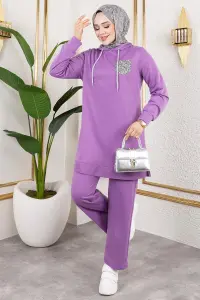 Parıltı Detaylı Spor Takım Lila