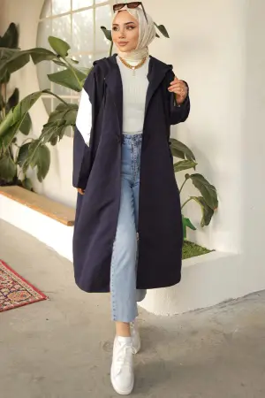 Shiny Sleeve Detailed Trench Coat