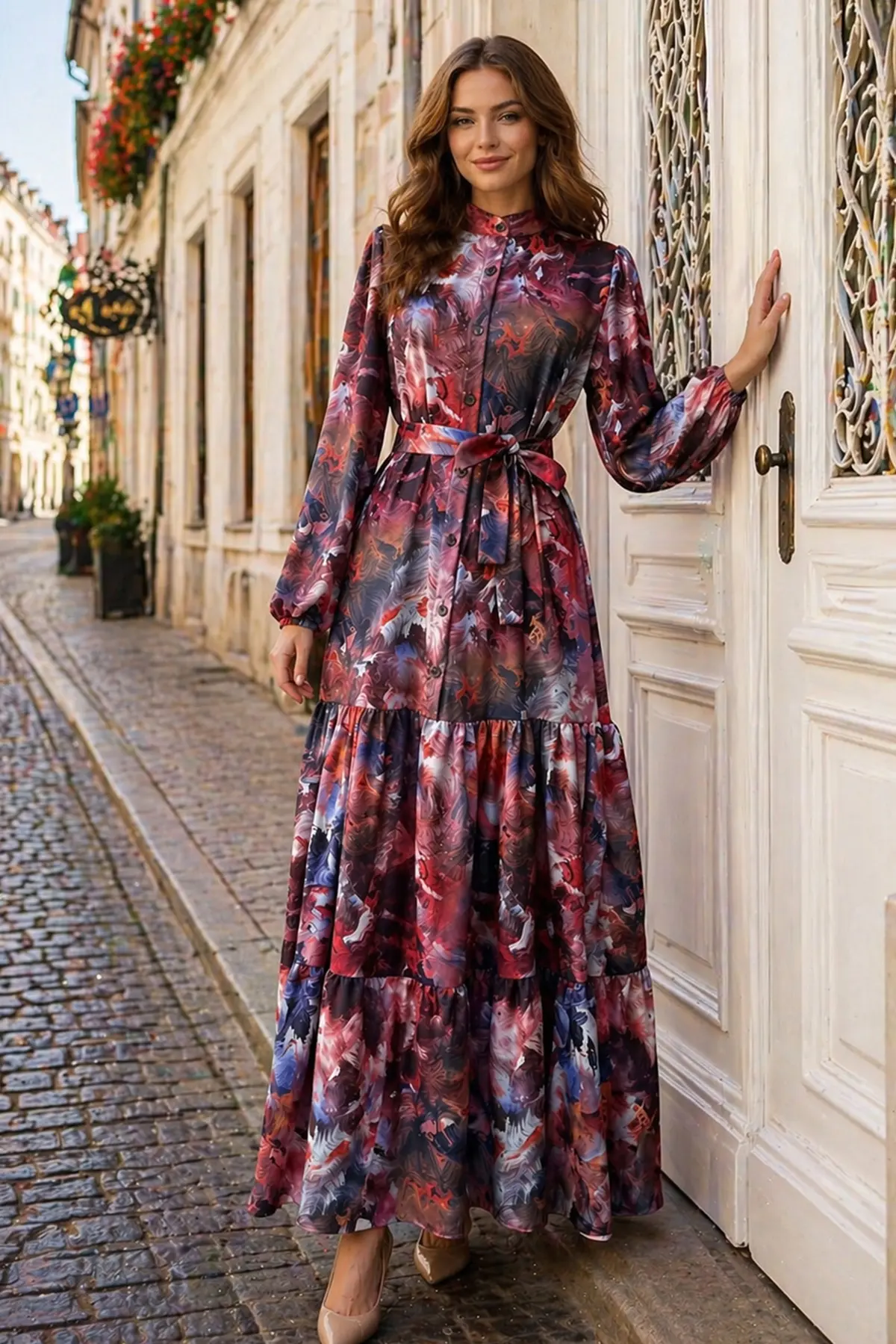 Patterned Hijab Jessica Dress-detail