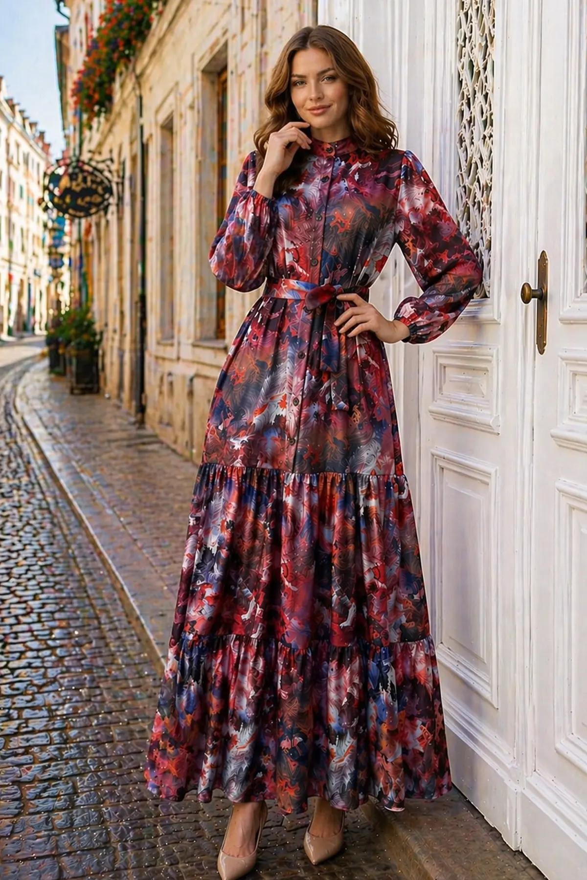 Patterned Hijab Jessica Dress-detail