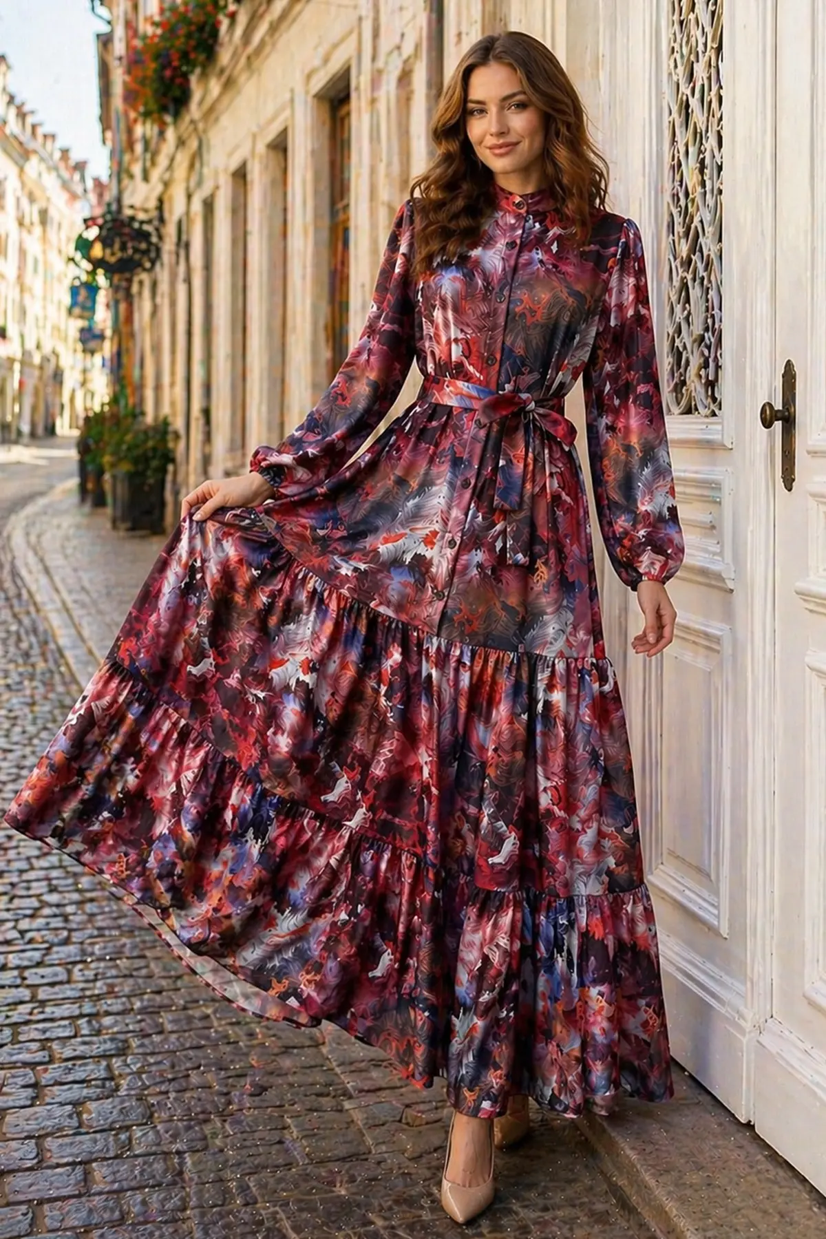 Patterned Hijab Jessica Dress-detail