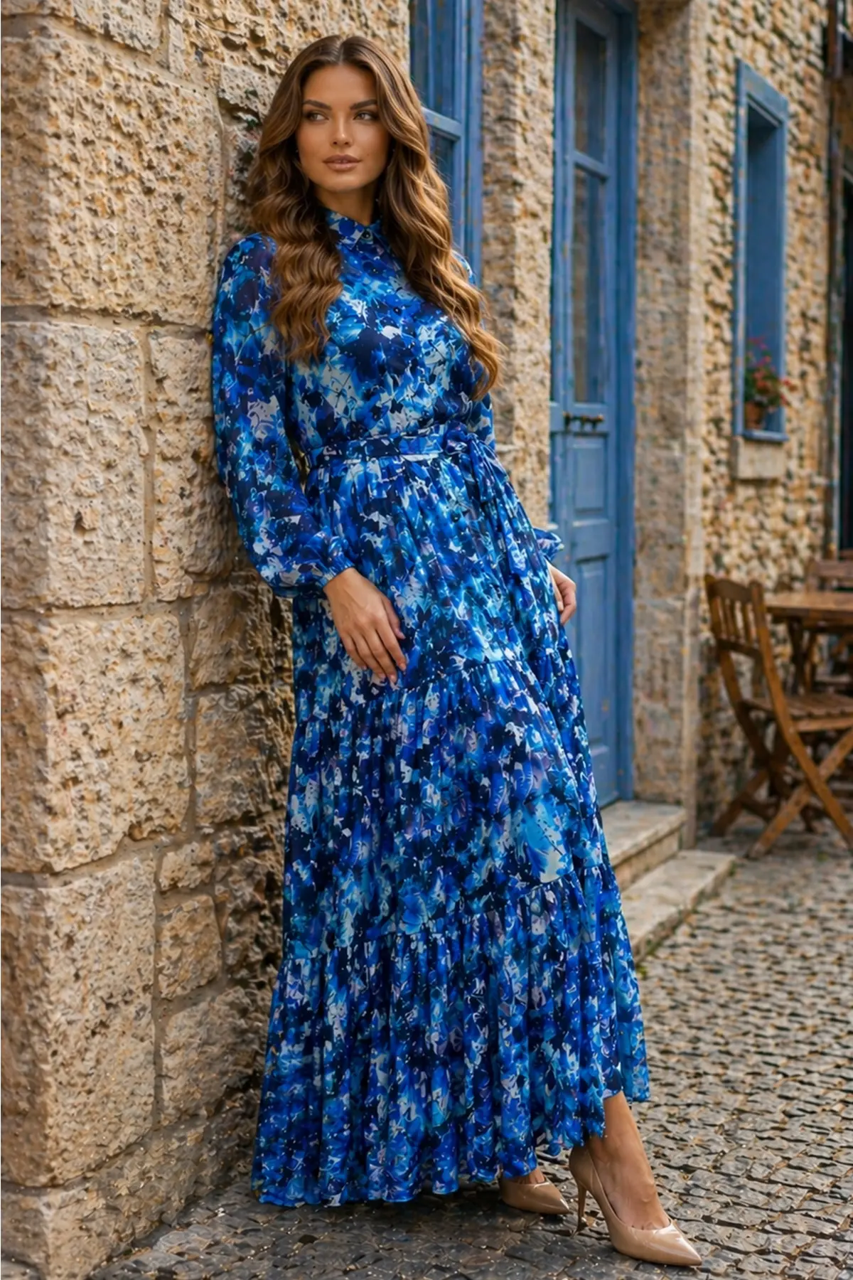 Patterned Hijab Jessica Dress-detail