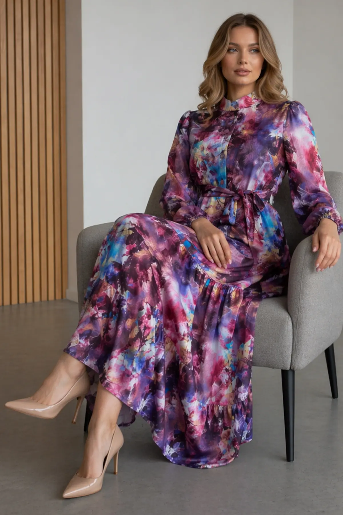 Patterned Hijab Jessica Dress-detail
