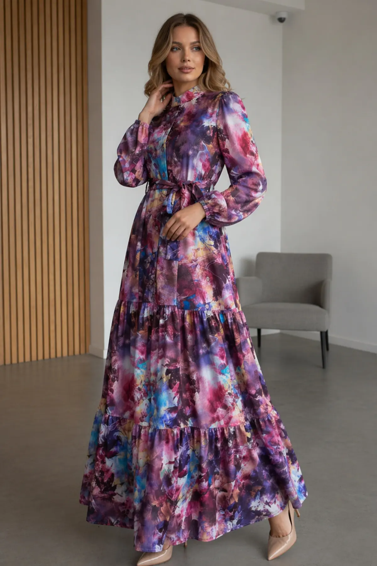 Patterned Hijab Jessica Dress-detail