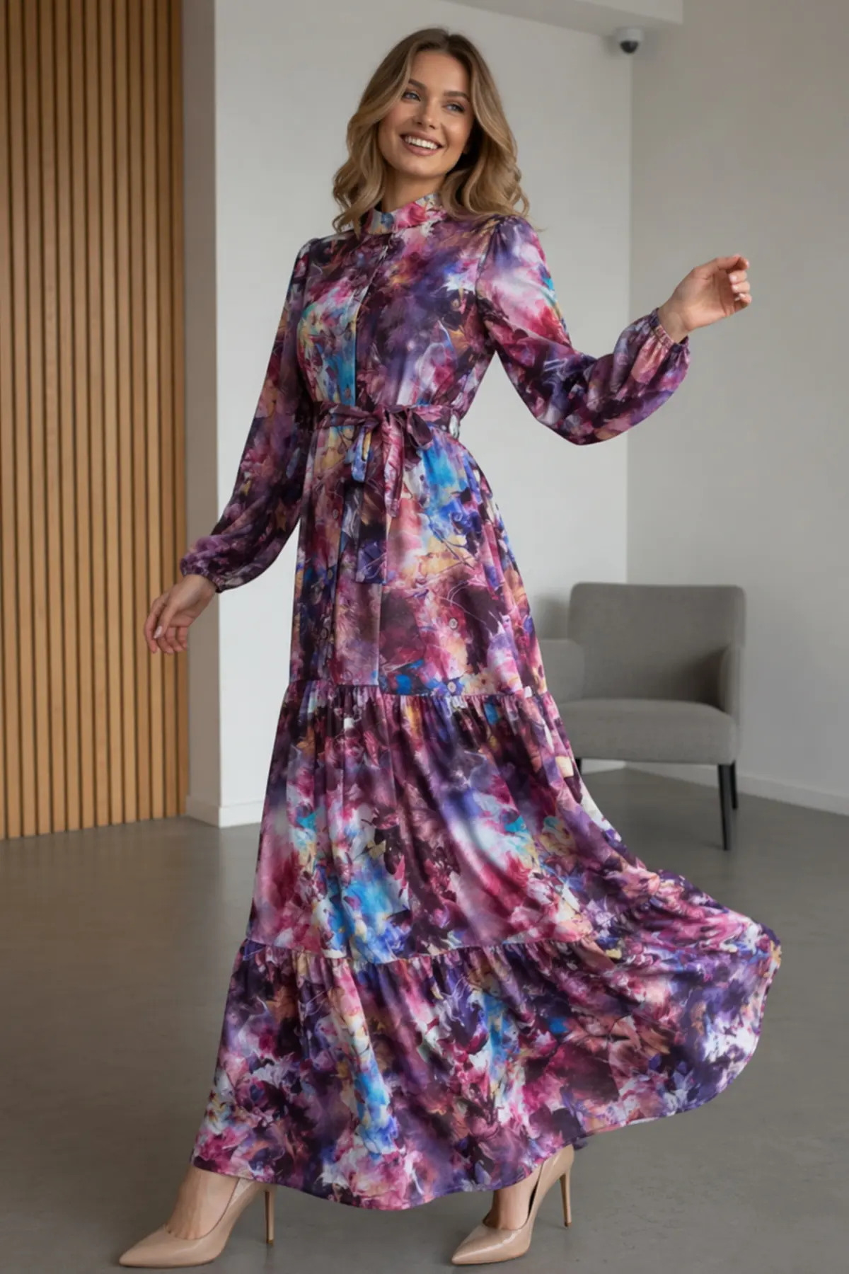 Patterned Hijab Jessica Dress-detail