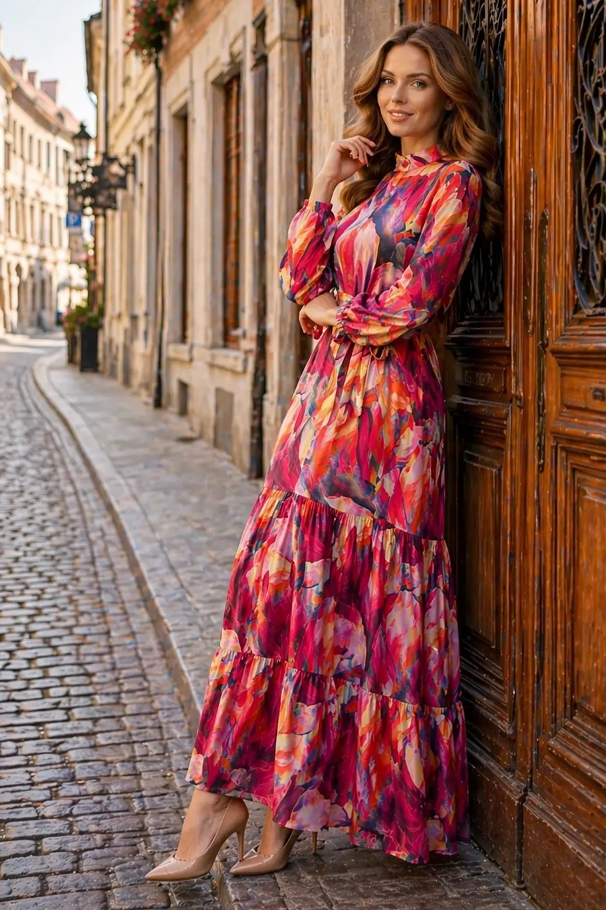 Patterned Hijab Jessica Dress-detail