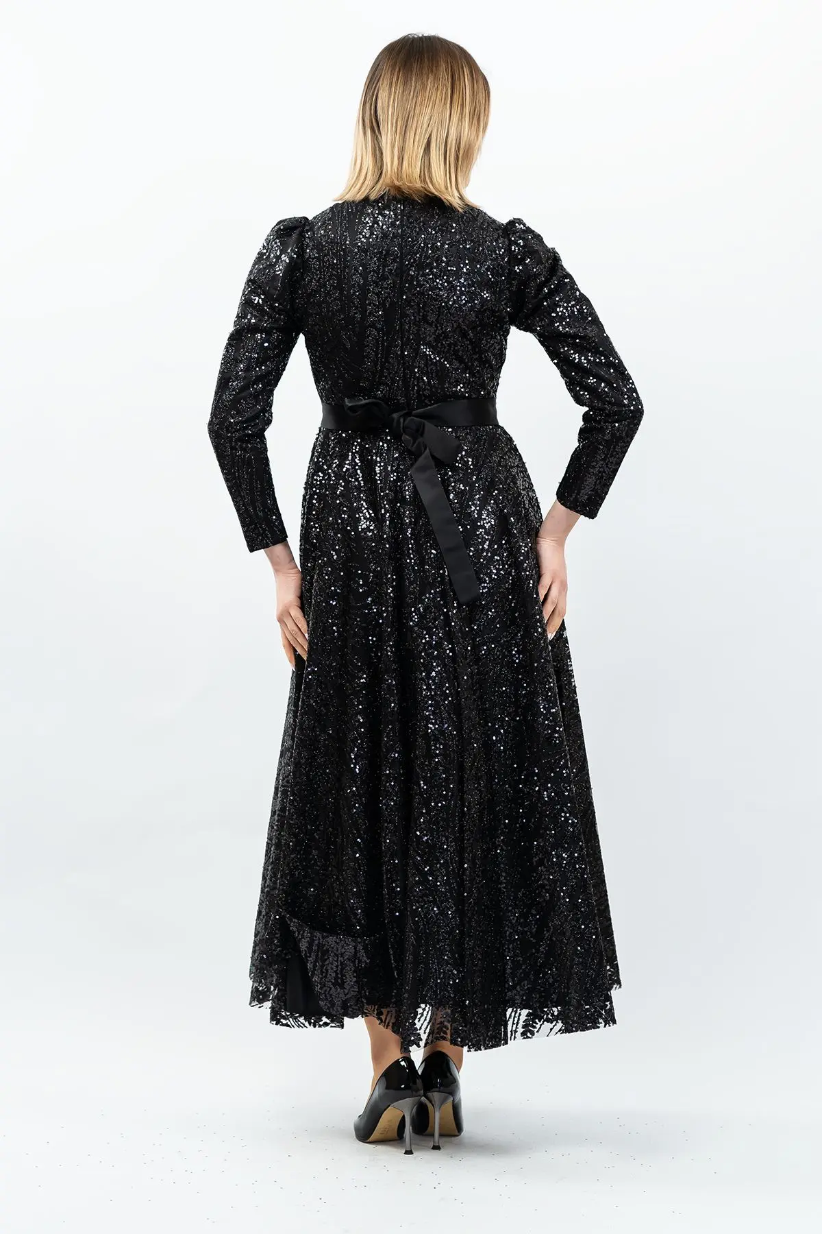 Payetli Prenses Model Abiye Elbise-detail