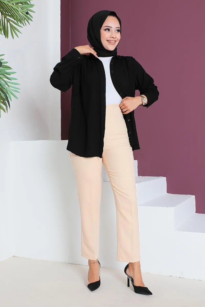 Pensli Pantolon Bej-detail