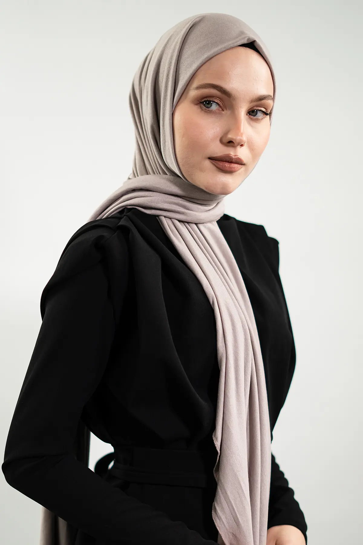 Penye Açık Gri Şal-detail