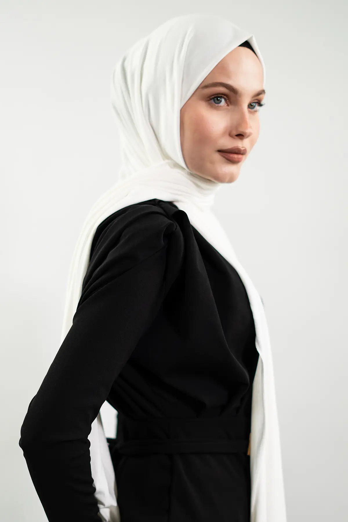 Penye Beyaz Şal-detail