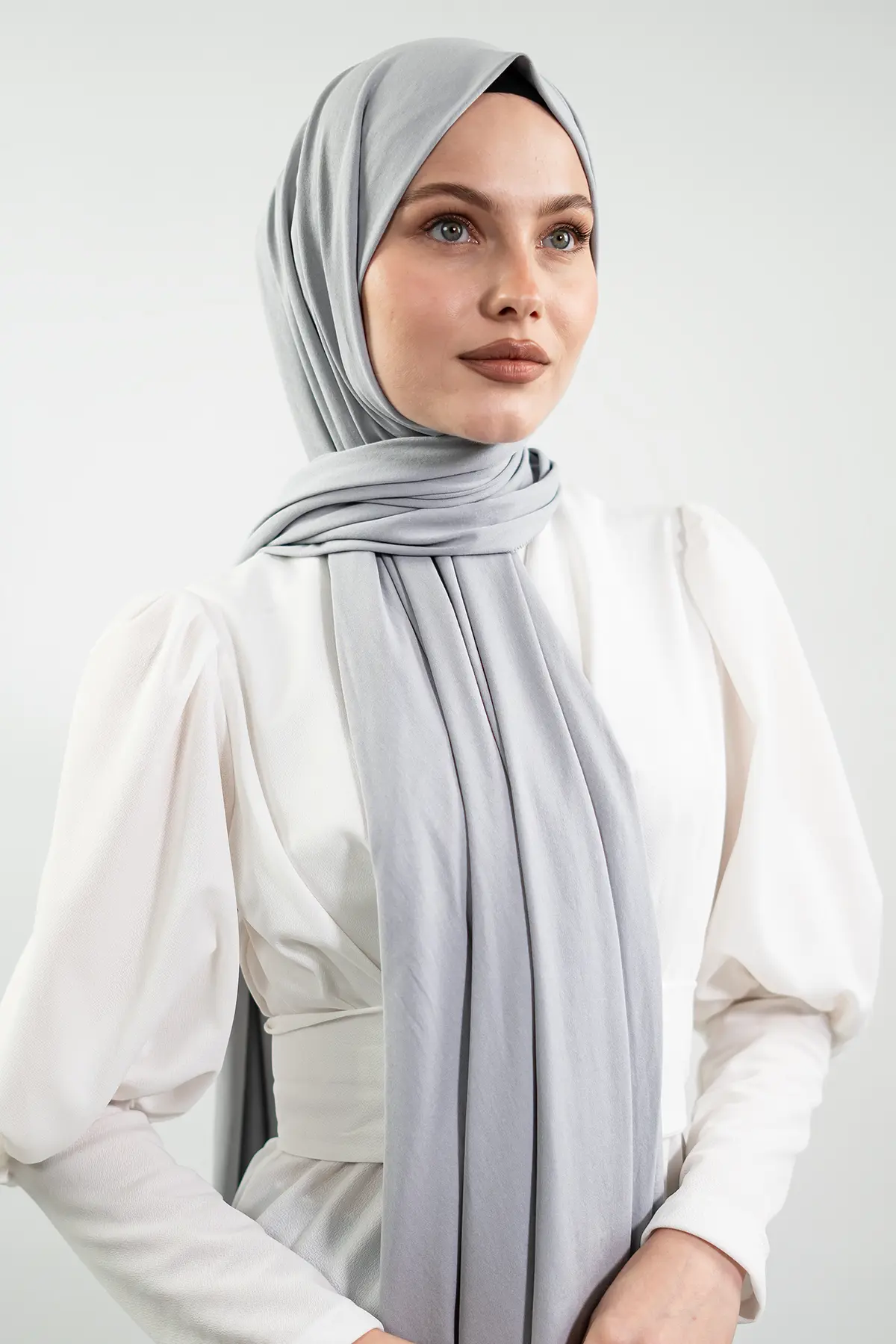 Penye Gri Şal-detail