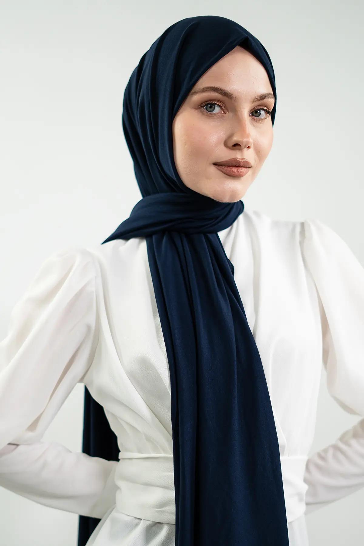 Jersey Navy Blue Shawl-detail