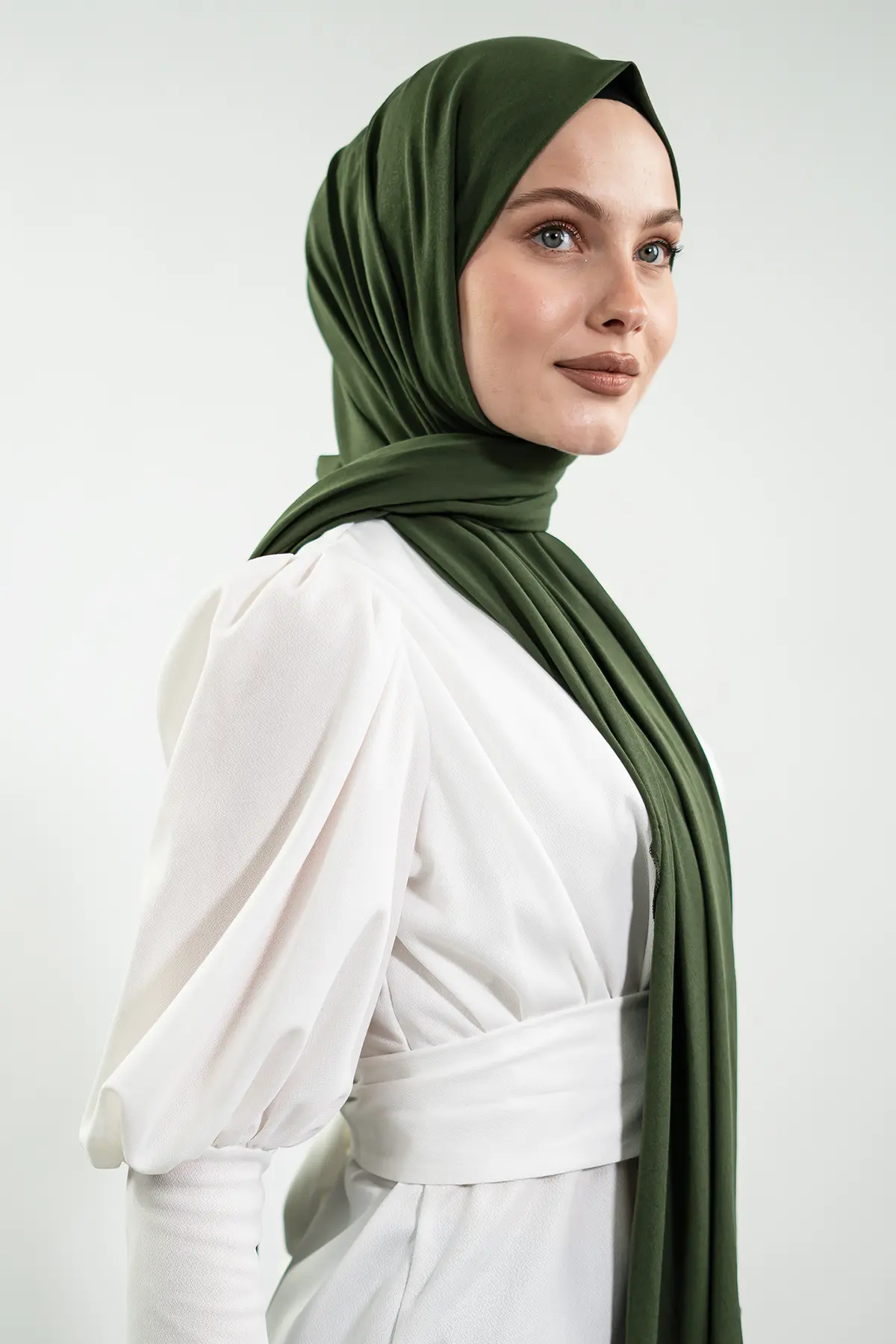 Jersey Green Shawl-detail