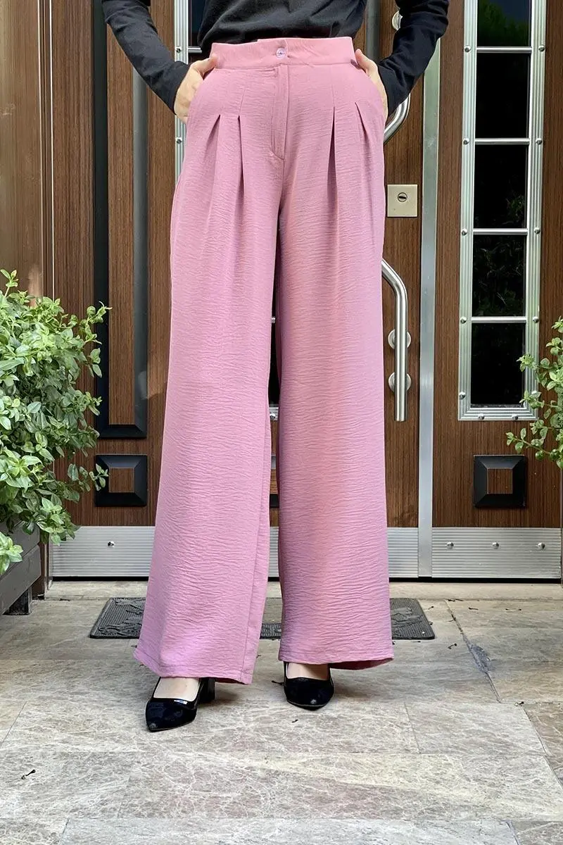 Pileli Aerobin Bol Paça Pantolon-detail