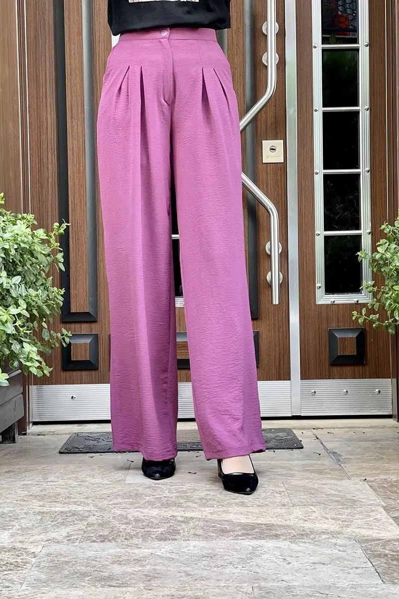 Pileli Aerobin Bol Paça Pantolon-detail