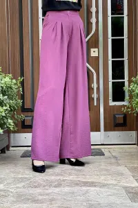 Pleated Aerobin Wide Leg Trousers