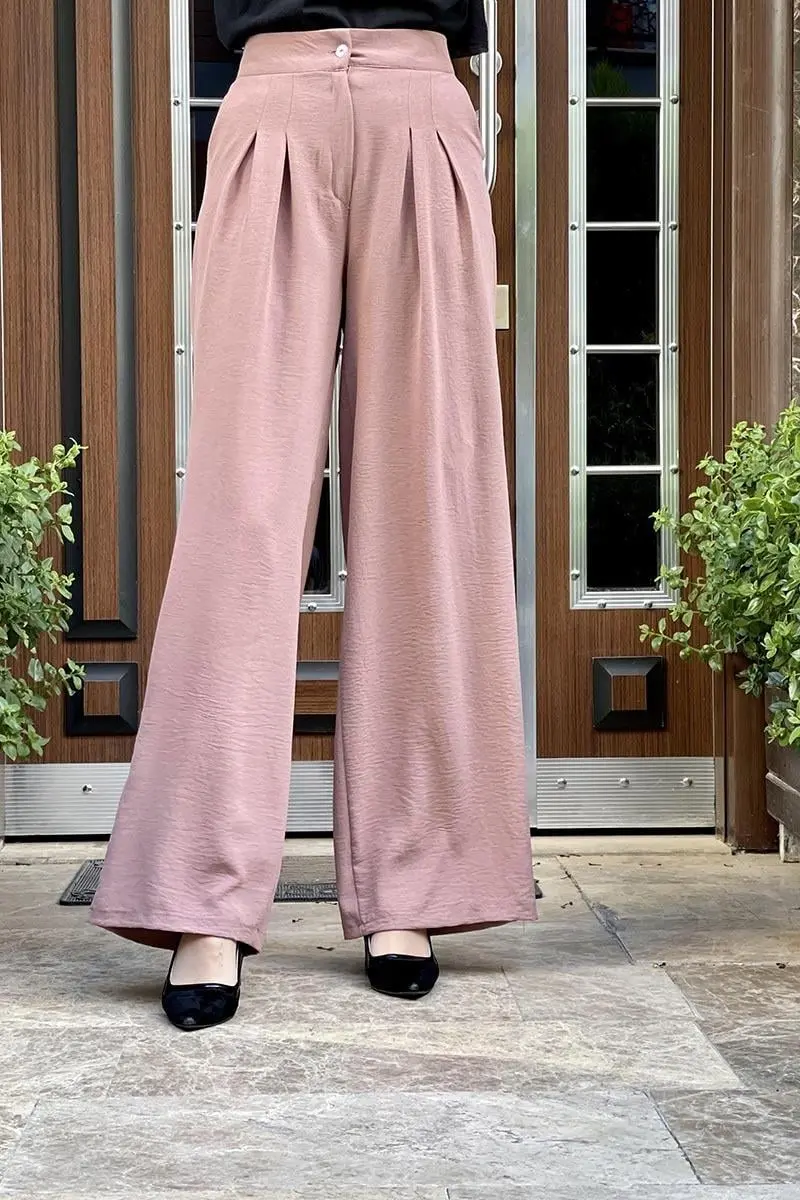 Pileli Aerobin Bol Paça Pantolon-detail