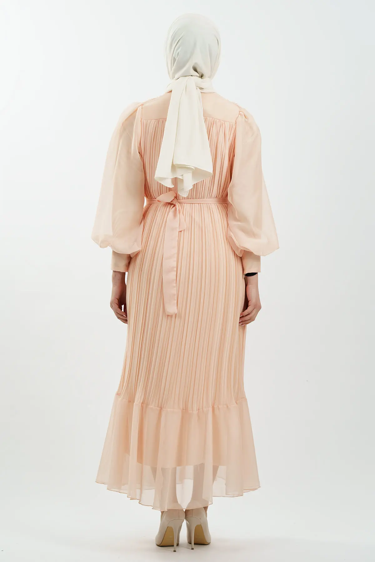 Pleated Janjan Evening Dress-detail