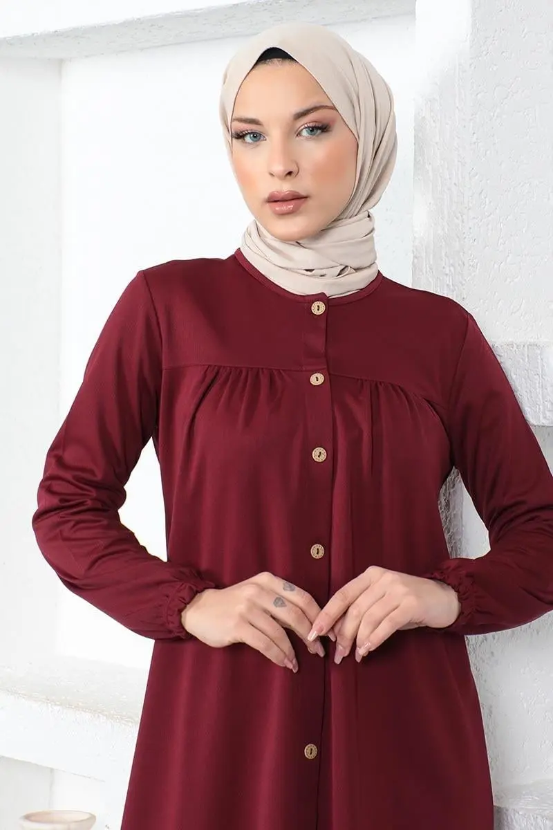 Pleated Hijab Tunic-detail