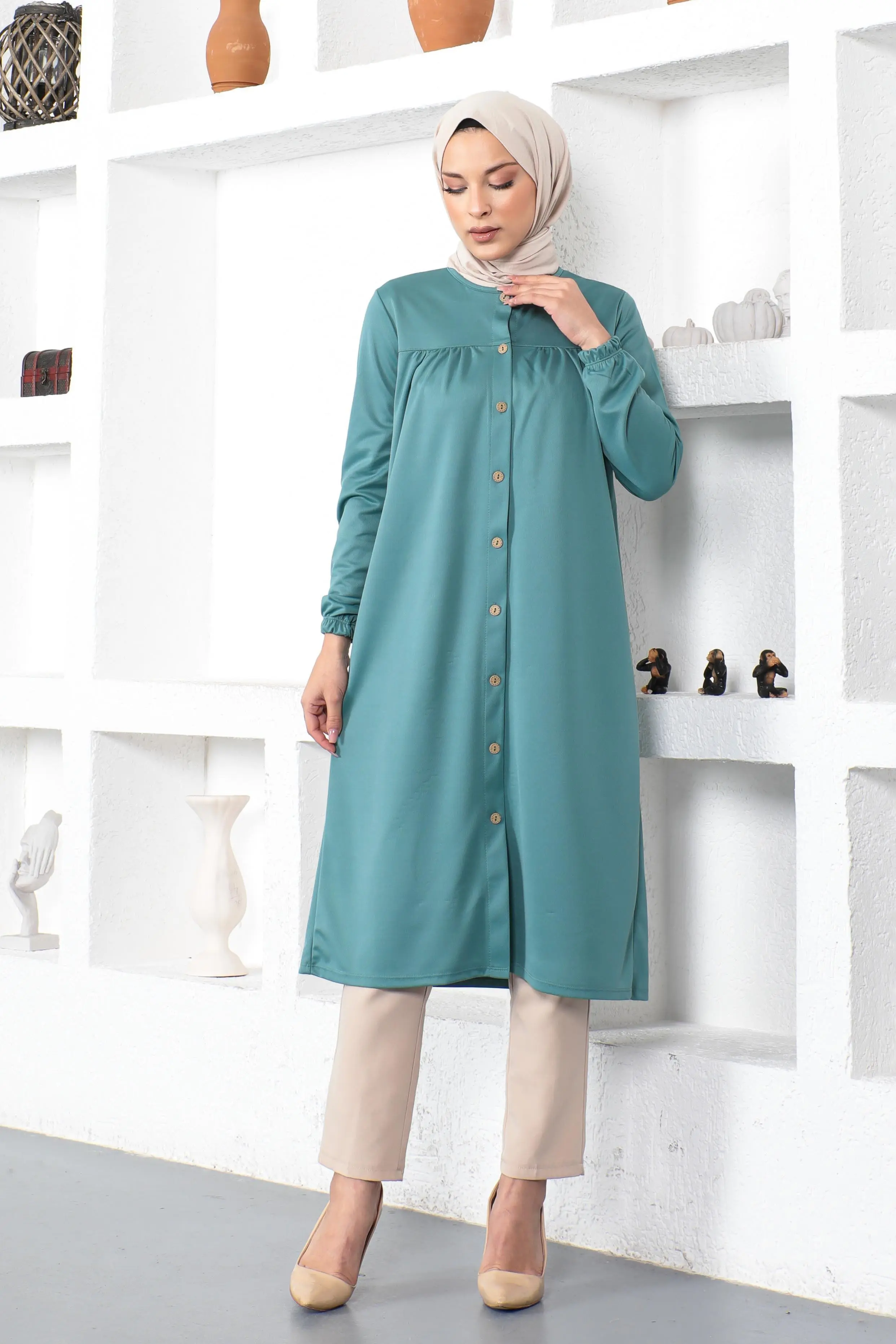 Pileli Tesettür Tunik-detail