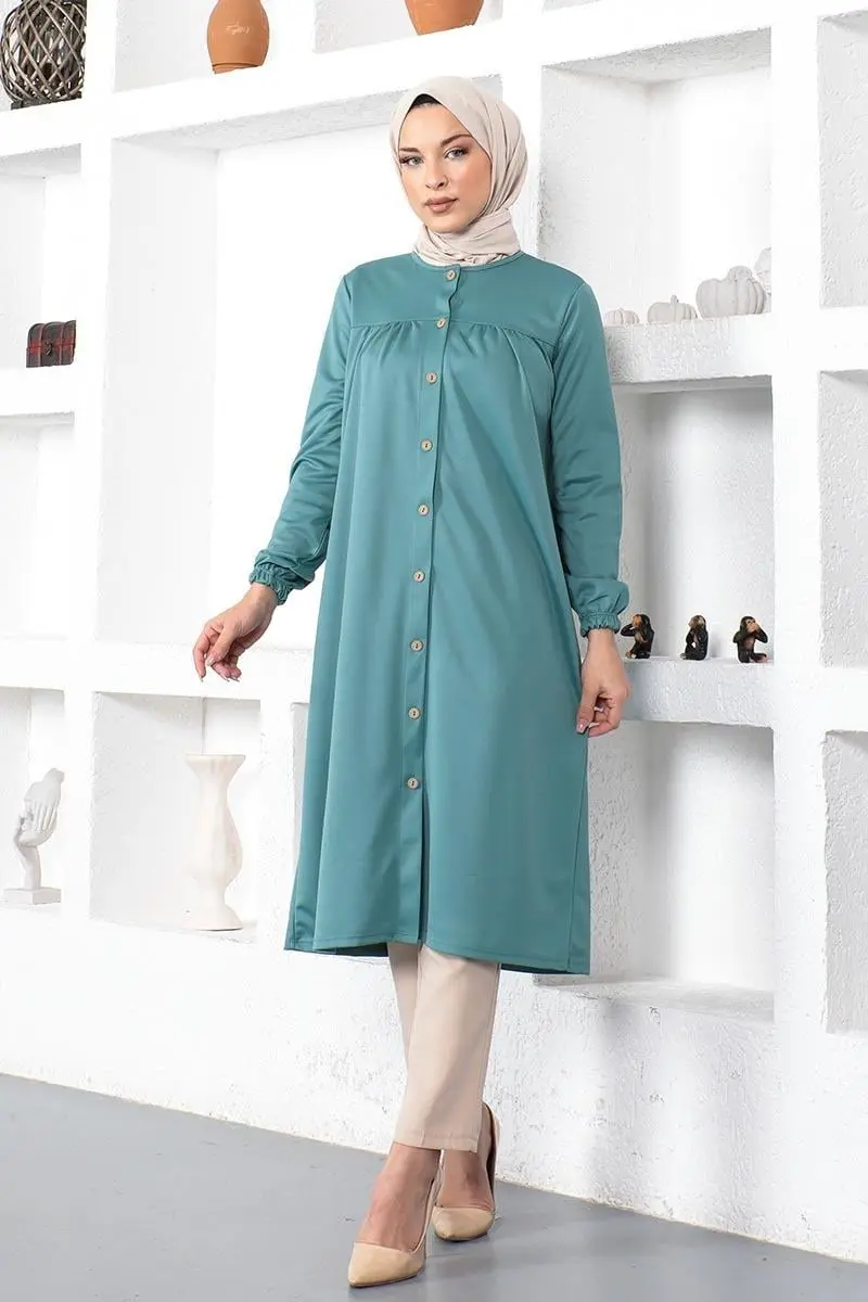 Pileli Tesettür Tunik-detail