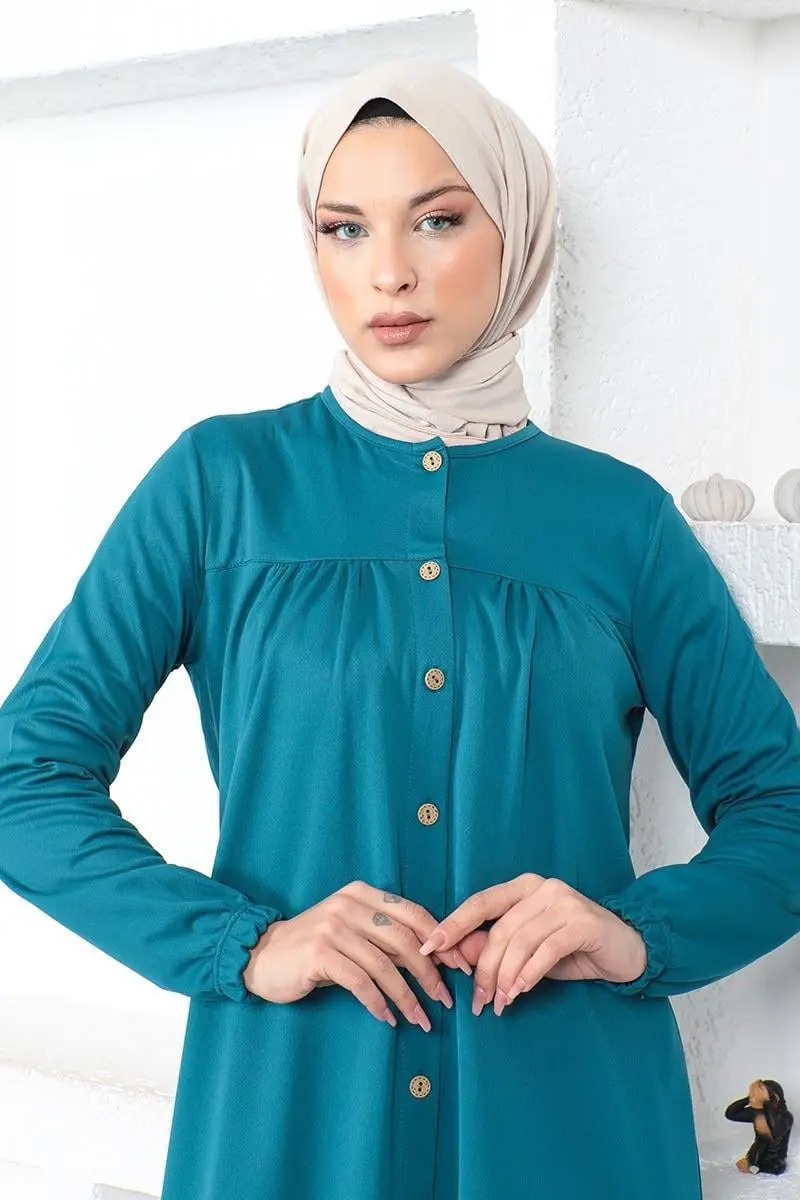 Pleated Hijab Tunic-detail