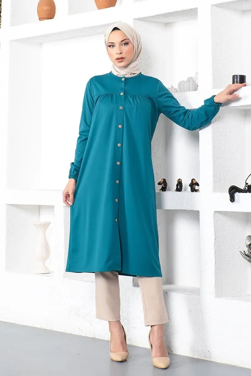 Pleated Hijab Tunic-detail