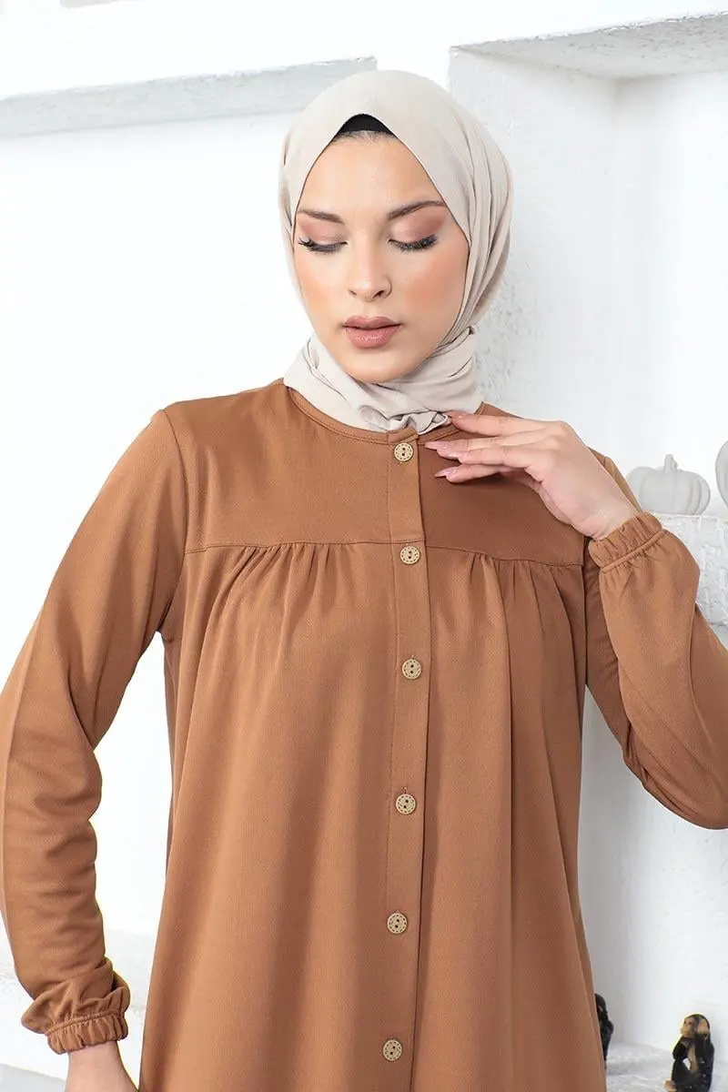 Pleated Hijab Tunic-detail